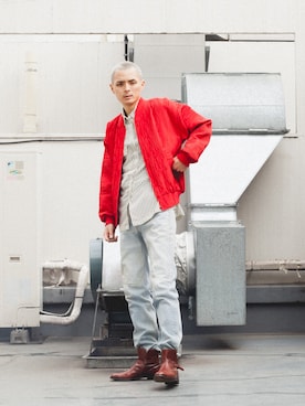「red」｜「アイテム（その他）」を使った、T.さん（メンズ・184cm）の春コーディネート