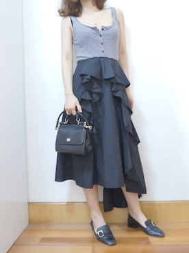 「Acne Studios（アクネストゥディオズ）のアイテム（スカート）」を使った、Móさん（レディース・162cm）の夏コーディネート