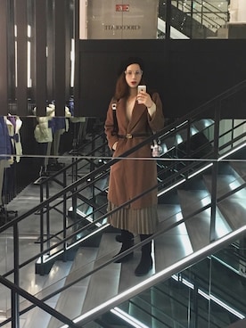 「MONKI（モンキ）のアイテム（帽子）」を使った、Móさん（レディース・162cm）の冬コーディネート