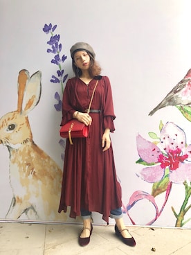 「CHARLES & KEITH（チャールズ & キース）のアイテム（アクセサリー）」を使った、Móさん（レディース・162cm）の冬コーディネート