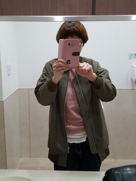「FRAPBOIS」｜「アイテム（ミリタリージャケット）」を使った、かつこんさん（レディース・165cm）の春コーディネート