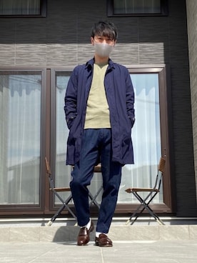 「MANUAL ALPHABET（マニュアル アルファベット）のアイテム（ジャケット/アウター）」を使った、たけるさん（メンズ・172cm）の春コーディネート