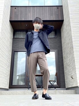 「UNIQLO+J」｜「アイテム（ブルゾン）」を使った、たけるさん（メンズ・172cm）の春コーディネート