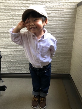「アイテム（シャツ/ブラウス）」を使った、晄ちゃんさん（キッズ・90cm）の秋コーディネート