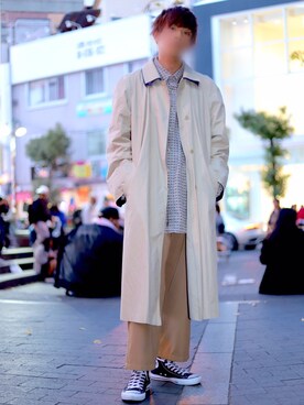 「2018マイベストコーデ」｜「アイテム（トレンチコート）」を使った、しくろんさん（メンズ・175cm）の冬コーディネート
