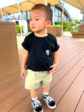 「BOBSON（ボブソン）のアイテム」を使った、（  ｻﾀ☆ﾊﾙ  )さん（キッズ・80cm）の夏コーディネート
