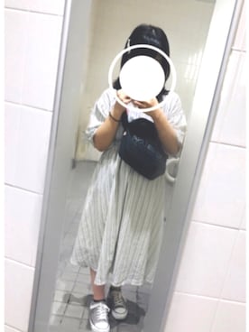 「アイテム（バレッタ/ヘアクリップ、ホワイト系）」を使った、ℳ.さん（レディース・153cm）の夏コーディネート