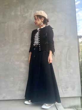「Another Edition（アナザーエディション）のアイテム（ハンチング/ベレー帽）」を使った、かおりりいさん（レディース・150cm）の秋コーディネート
