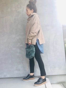 「オックスフォードシューズ」｜「アイテム（その他）」を使った、かおりりいさん（レディース・150cm）の秋コーディネート