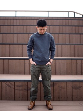 「Carhartt WIP（カーハートダブリューアイピー）のアイテム（スウェット）」を使った、Wu Zhengさん（メンズ・170cm）の春コーディネート