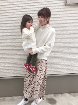 「白スウェット」｜karin_mamaさん（レディース・158cm）の冬コーディネート