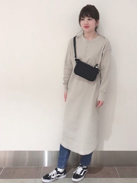 「ワッフルワンピース」｜karin_mamaさん（レディース・158cm）の冬コーディネート