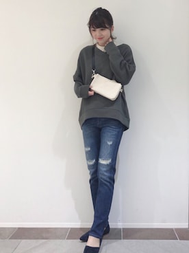 「リメイクジーンズ」｜karin_mamaさん（レディース・158cm）の春コーディネート