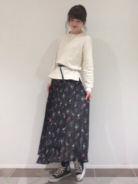 「クルーネックニット」｜karin_mamaさん（レディース・158cm）の春コーディネート