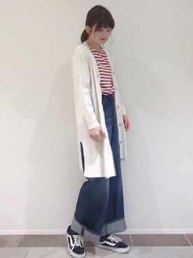 「差し色(赤)」｜karin_mamaさん（レディース・158cm）の春コーディネート
