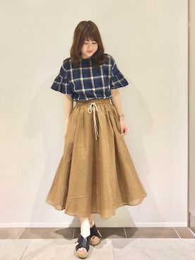 「袖フリル」｜karin_mamaさん（レディース・158cm）の春コーディネート