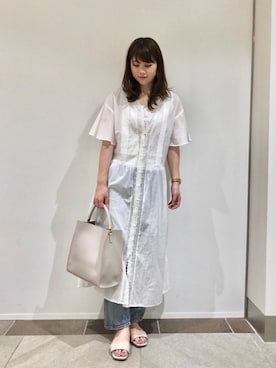 「アイテム（シャツワンピース）」を使った、karin_mamaさん（レディース・157cm・20代）の夏コーディネート