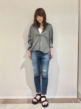 「千鳥柄」｜karin_mamaさん（レディース・158cm）の夏コーディネート