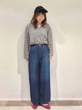 「差し色(赤)」｜karin_mamaさん（レディース・158cm）の夏コーディネート