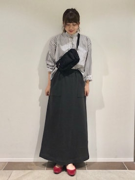 「差し色(赤)」｜karin_mamaさん（レディース・158cm）の夏コーディネート