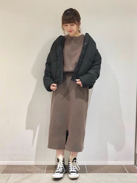 「ニットセットアップ」｜「アイテム（その他アウター）」を使った、karin_mamaさん（レディース・158cm）の秋コーディネート
