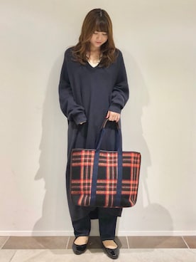 「だぼだぼ」｜「アイテム（ワンピース/ドレス）」を使った、karin_mamaさん（レディース・158cm）の秋コーディネート