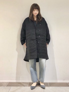 「ブリーチデニム」｜「アイテム（その他アウター）」を使った、karin_mamaさん（レディース・158cm）の冬コーディネート