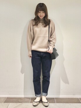 「マムジーンズ」｜karin_mamaさん（レディース・158cm）の冬コーディネート