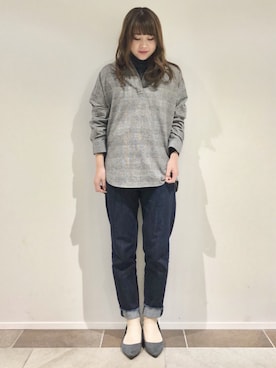 「マムジーンズ」｜karin_mamaさん（レディース・158cm）の冬コーディネート