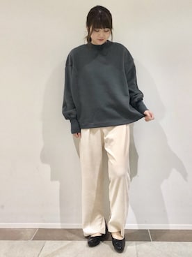 「袖ボリューム」｜「アイテム（バレエシューズ）」を使った、karin_mamaさん（レディース・158cm）の冬コーディネート