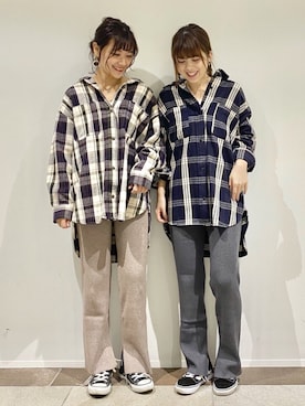 「双子コーデ」｜karin_mamaさん（レディース・158cm）の冬コーディネート