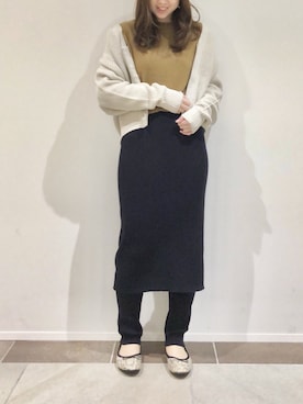 「抜き襟」｜「アイテム（ジャケット/アウター）」を使った、karin_mamaさん（レディース・158cm）の冬コーディネート