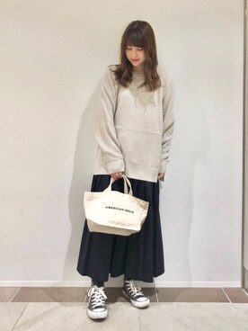 「クルーネックニット」｜karin_mamaさん（レディース・158cm）の冬コーディネート