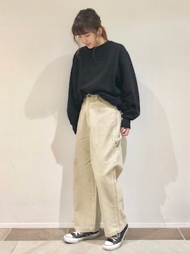 「AMERICAN HOLIC（アメリカンホリック）のアイテム（スウェット）」を使った、karin_mamaさん（レディース・158cm）の冬コーディネート
