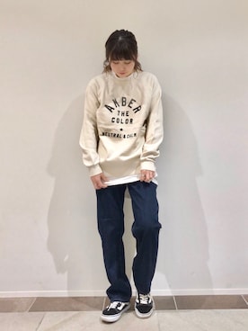「ワンウォッシュデニム」｜karin_mamaさん（レディース・158cm）の冬コーディネート