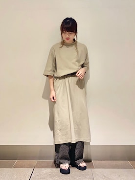 「ロングワンピース」｜「アイテム（ベルト）」を使った、karin_mamaさん（レディース・158cm）の春コーディネート