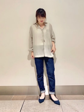 「アイテム（パンプス、グレー系）」を使った、karin_mamaさん（レディース・158cm）の夏コーディネート