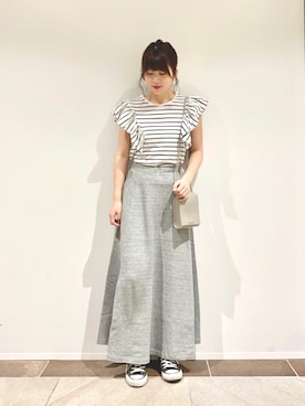 「袖フリル」｜karin_mamaさん（レディース・158cm）の夏コーディネート
