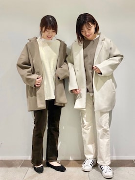 「お揃い」｜「アイテム（ジャケット/アウター）」を使った、karin_mamaさん（レディース・158cm）の秋コーディネート