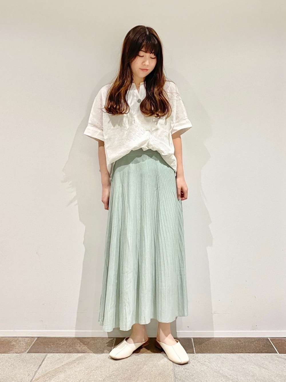 シャツ/ブラウスを使った「ニットプリーツスカート」の人気