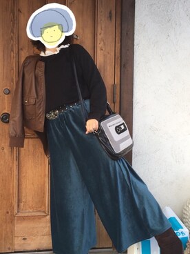 「ブラウニージャパンのアイテム（ショルダーバッグ、ブラック系）」を使った、ぴなっつ🌱さん（レディース・158cm）の春コーディネート