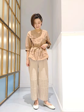 「透かし柄」｜「アイテム（パンプス）」を使った、ayaさん（レディース・162cm）の夏コーディネート