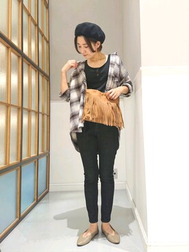 「レプシィム(LEPSIM)」｜「アイテム（ハンチング/ベレー帽）」を使った、ayaさん（レディース・162cm）の秋コーディネート