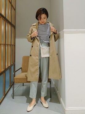「LEPSIM（レプシィム）のアイテム（トレンチコート）」を使った、ayaさん（レディース・162cm）の冬コーディネート