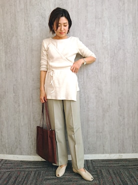 「LOWRYS FARM（ローリーズファーム）のｍａｎｙｗａｙアシメ5Ｓ　879410（Tシャツ/カットソー）」を使った、ayaさん（レディース・162cm・30代）の春コーディネート