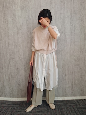 「LOWRYS FARM（ローリーズファーム）のシアーシャツワンピース　870622（ワンピース）」を使った、ayaさん（レディース・162cm・30代）の春コーディネート