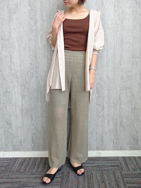 「ニットパンツ」｜ayaさん（レディース・162cm・30代）の春コーディネート
