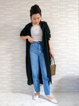 「LOWRYS FARM（ローリーズファーム）のＣＯＮＥトラウザーパンツ　870613（デニムパンツ）」を使った、ayaさん（レディース・162cm・30代）の春コーディネート
