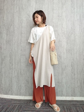 「ニットワンピース」｜ayaさん（レディース・162cm）の夏コーディネート