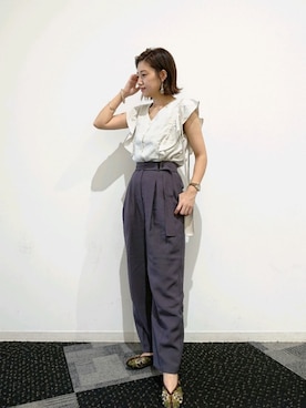「LOWRYS FARM（ローリーズファーム）のベルトツキタックパンツ　886978（その他パンツ）」を使った、ayaさん（レディース・162cm・30代）の夏コーディネート